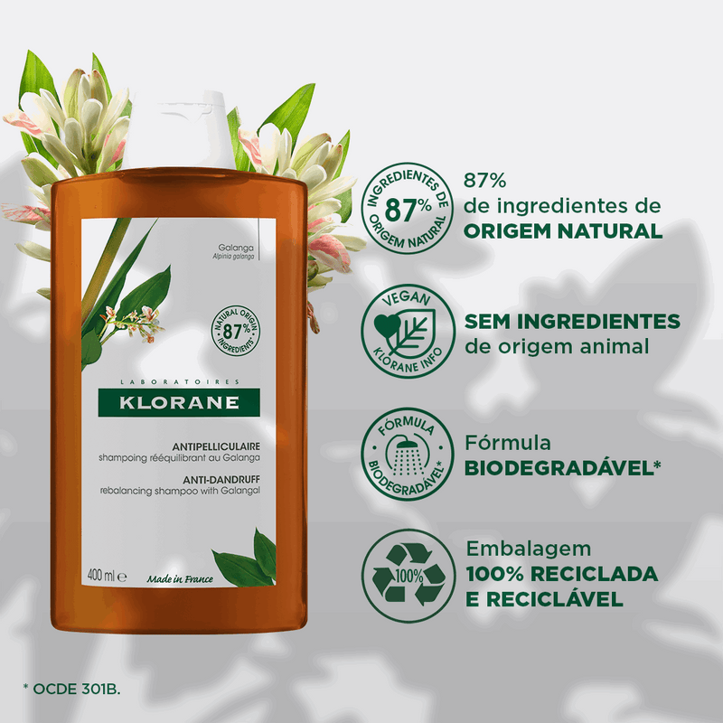 Klorane Galanga Champô Reequilibrante Cabelo com Caspa