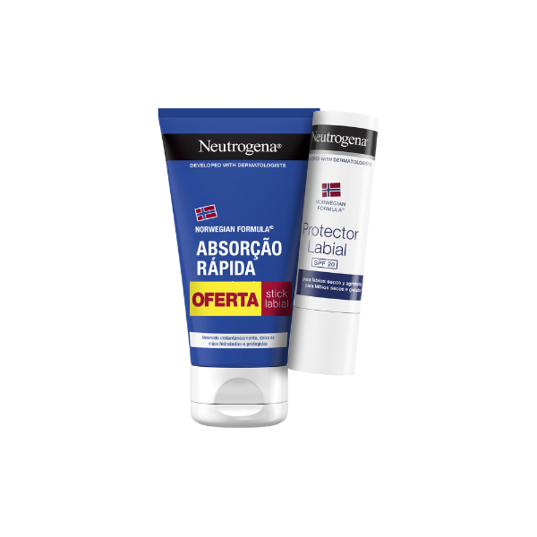 Neutrogena Pack Creme Mãos Ligeiro Absorção Rápida + Protetor Labial SPF20