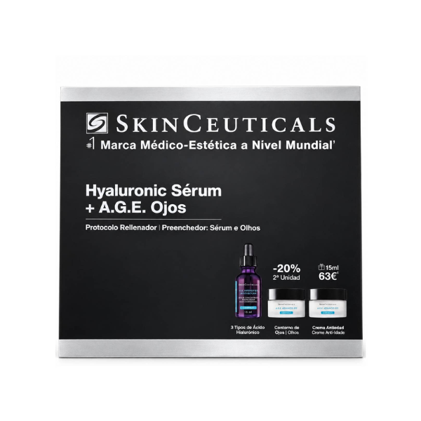 SkinCeuticals Coffret Protocolo Preenchimento Volume HA Intensifier Multi-Glycan Sérum 30ml + A.G.E. Advanced Eye Creme 15ml + OFERTA A.G.E. Interrupter Creme 15ml