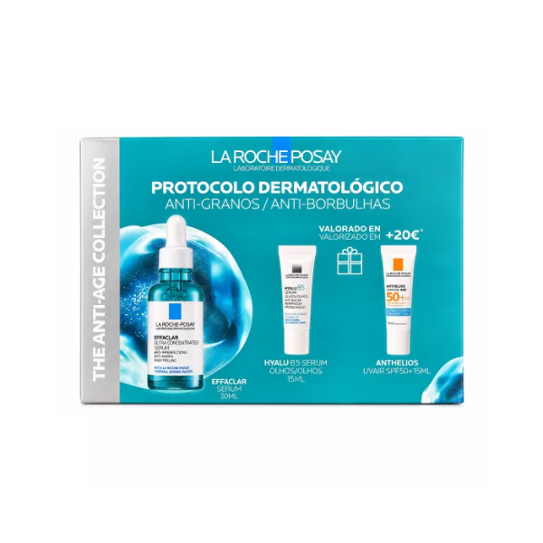 La Roche Posay Coffret Protocolo Anti-Borbulhas Sérum Effaclar Ultra-Concentrado + OFERTA Minis Anthelios e Hyalu B5 Olhos