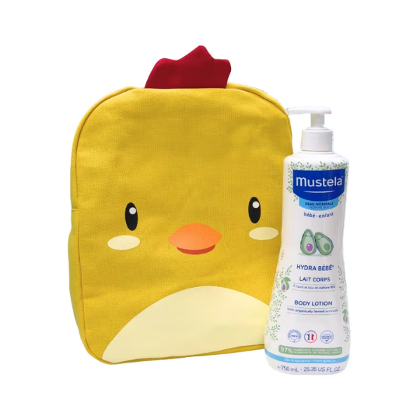 Mustela Pack Hydra Bebé Leite Corporal 750 ml + OFERTA Mochila Pintainho