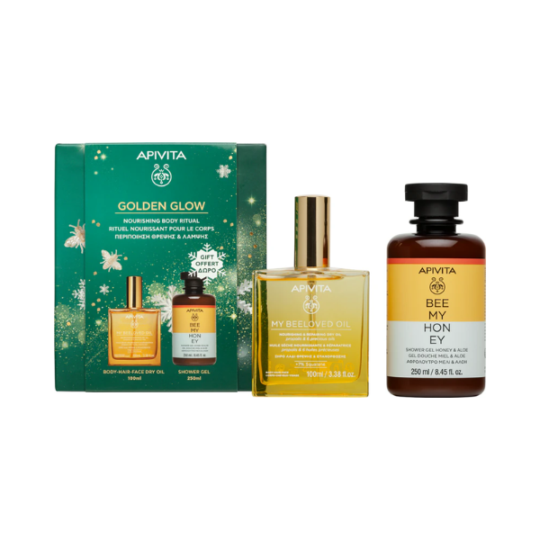 Apivita Coffret Golden Glow My Beeloved Oil Óleo Seco 100ml + OFERTA Gel Duche Bee My Honey 250ml