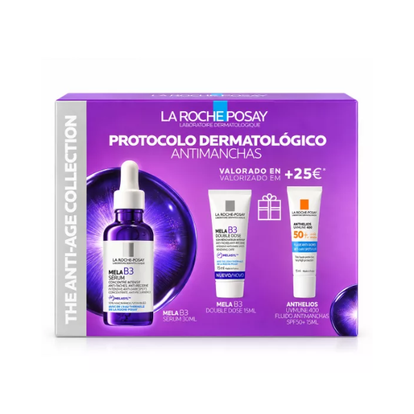 La Roche Posay Coffret Protocolo Antimanchas Intensivo Mela B3 Sérum + OFERTA Minis Anthelios e Mela B3 Double Dose