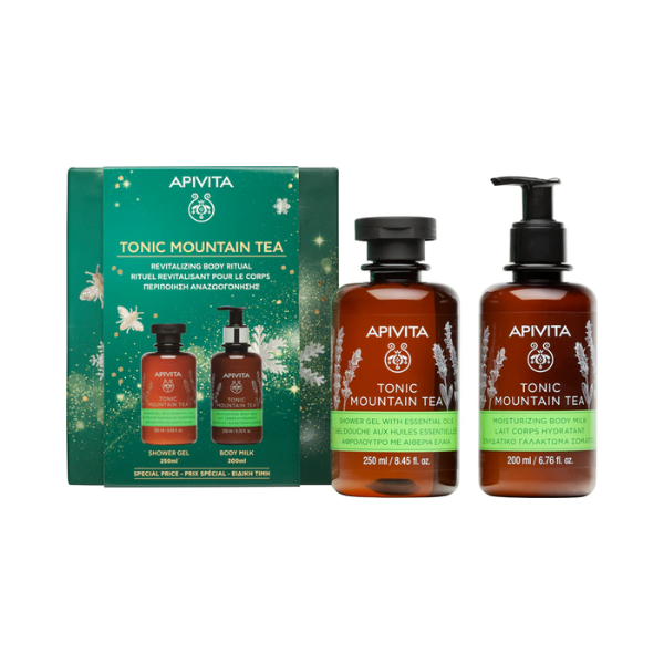 Apivita Coffret Tonic Mountain Tea Gel Duche 250ml + Leite Corporal Hidratante 200ml