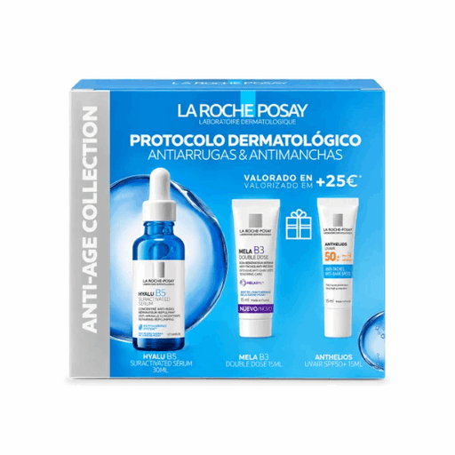 La Roche Posay Coffret Protocolo Antirrugas Antimanchas Sérum Hyalu B5 Suractivated + OFERTA Minis Anthelios e Mela B3 Double Dose
