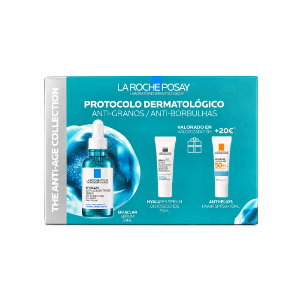 La Roche Posay Coffret Protocolo Anti-Borbulhas Sérum Effaclar Ultra-Concentrado + OFERTA Minis Anthelios e Hyalu B5 Olhos