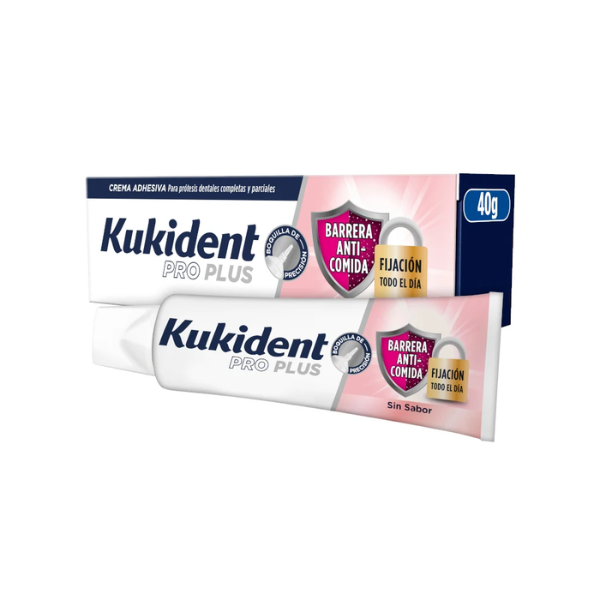 Kukident Pro Plus Sem Sabor Barreira Anti-Comida Creme Fixador Próteses Dentárias