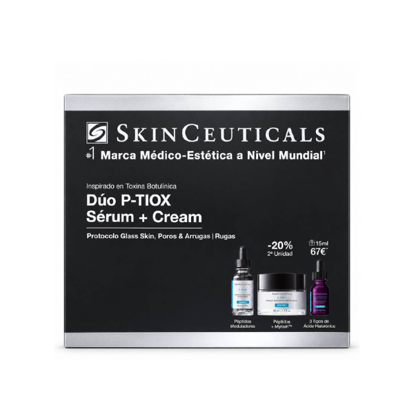SkinCeuticals Coffret Protocolo Glass Skin Rugas P-TIOX Sérum 30ml + Creme 48ml + OFERTA Sérum HA Intensifier Multi-Glycan 15ml