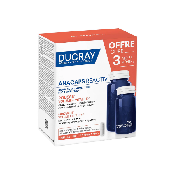 Ducray Pack 3 Meses Anacaps Reactiv Suplemento Antiqueda Reacional 90cp.