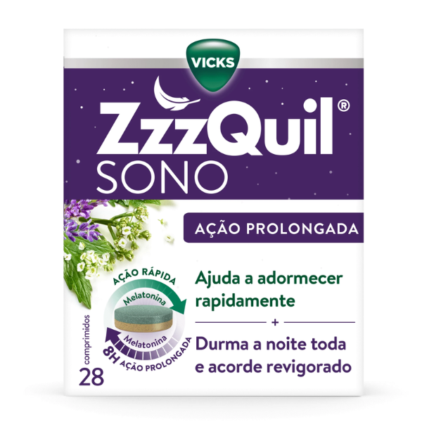 ZzzQuil Sono Ação Prolongada Melatonina 28cp.