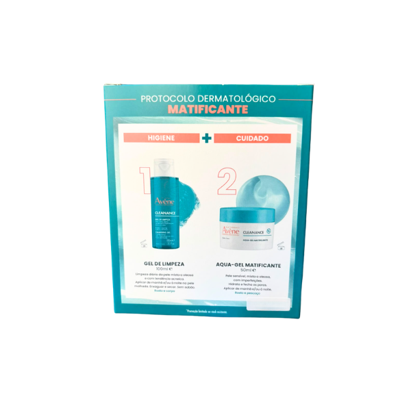 Avène Cleanance Protocolo Matificante Aqua-Gel 50ml + Oferta Gel Limpeza 100ml