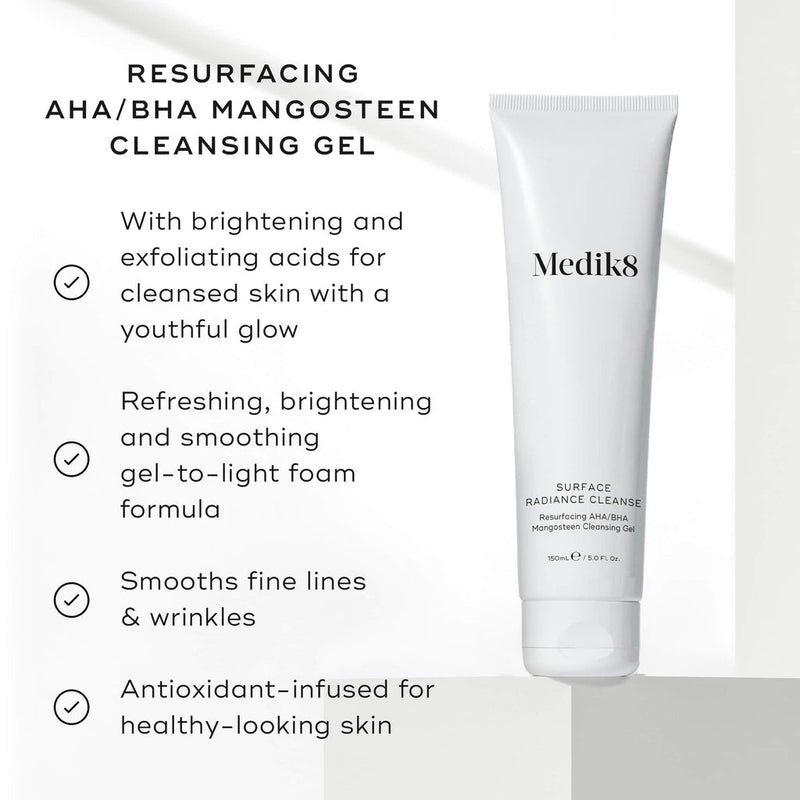 Medik8 Surface Radiance Cleanse Gel Limpeza Esfoliante AHA/BHA