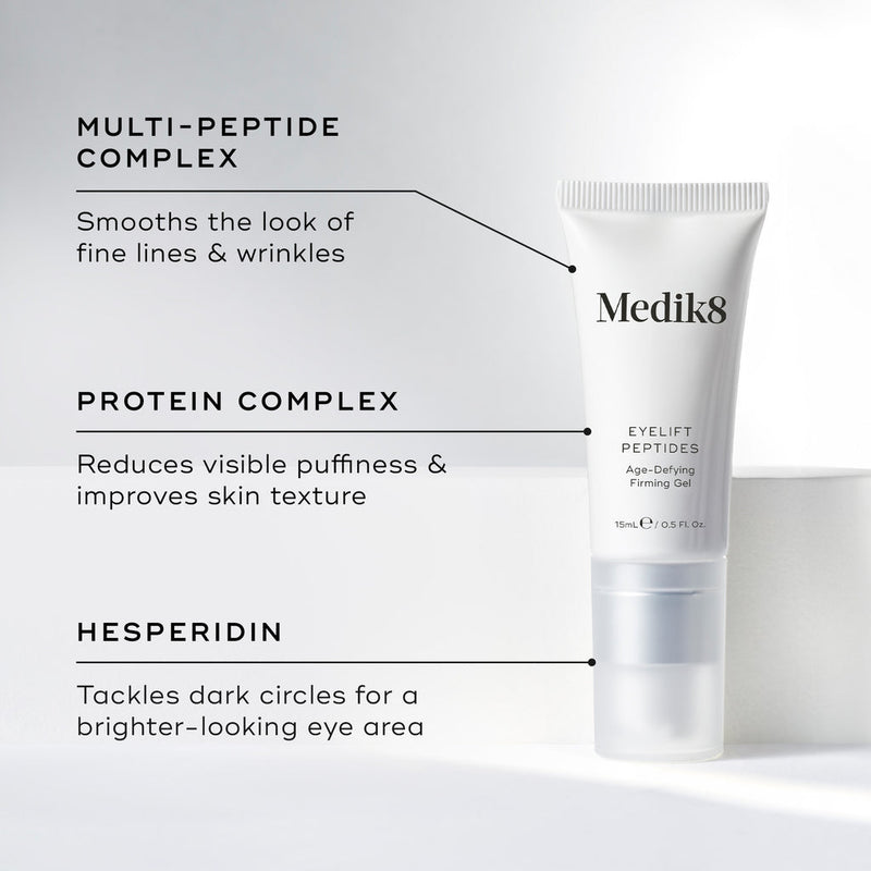 Medik8 Eyelift Peptides Gel Olhos Anti-Idade Refirmante Olheiras e Papos 15ml