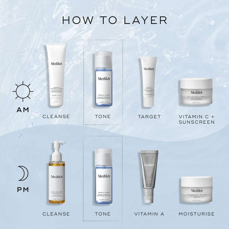 Medik8 Press & Clear Tónico Esfoliante 2% BHA c/Ácido Salicílico