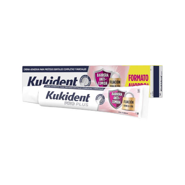 Kukident Pro Plus Sem Sabor Barreira Anti-Comida Creme Fixador Próteses Dentárias