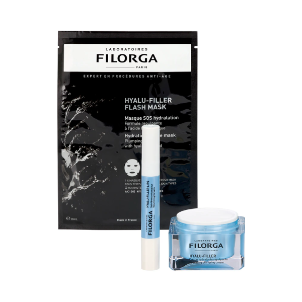 Filorga Hyalu-Filler Coffret Hidratação & Volume Creme 50ml + OFERTA Bolsa c/ Lábios 4gr. e Flash Mask 20ml