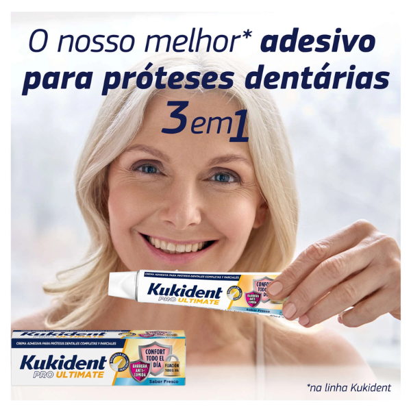 Kukident Pro Ultimate Sabor Fresco Creme Fixador Próteses Dentárias 40gr.