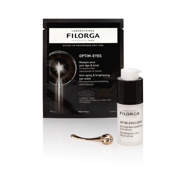Filorga Optim-Eyes Cryo Coffret Eye Refresh Contorno Olhos 15ml + OFERTA Bolsa c/ Optim-Eyes Mask 6ml e Espátula