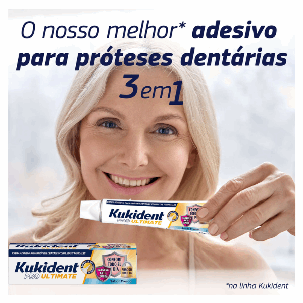 Kukident Pro Ultimate Sabor Fresco Creme Fixador Próteses Dentárias 40gr.