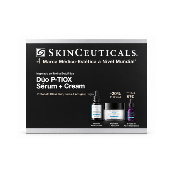 SkinCeuticals Coffret Protocolo Glass Skin Rugas P-TIOX Sérum 30ml + Creme 48ml + OFERTA Sérum HA Intensifier Multi-Glycan 15ml