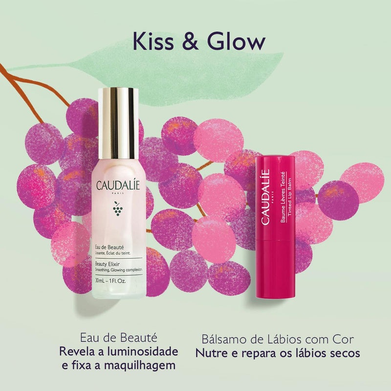 Caudalie Duo Coffret Kiss&Glow Eau Beauté & Bálsamo Labial c/Cor