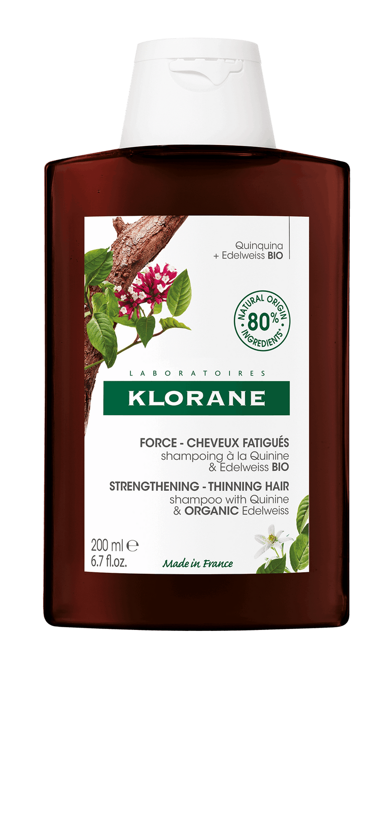 Klorane Quinina e Edelvaisse BIO Champô Antiqueda