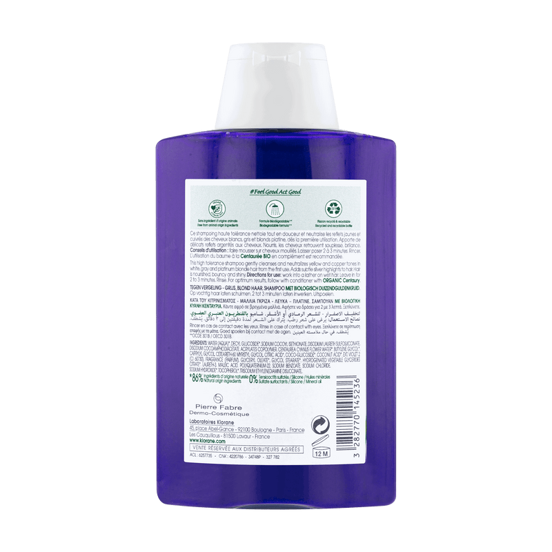 Klorane Centáurea BIO Champô Cabelos Grisalhos e Brancos
