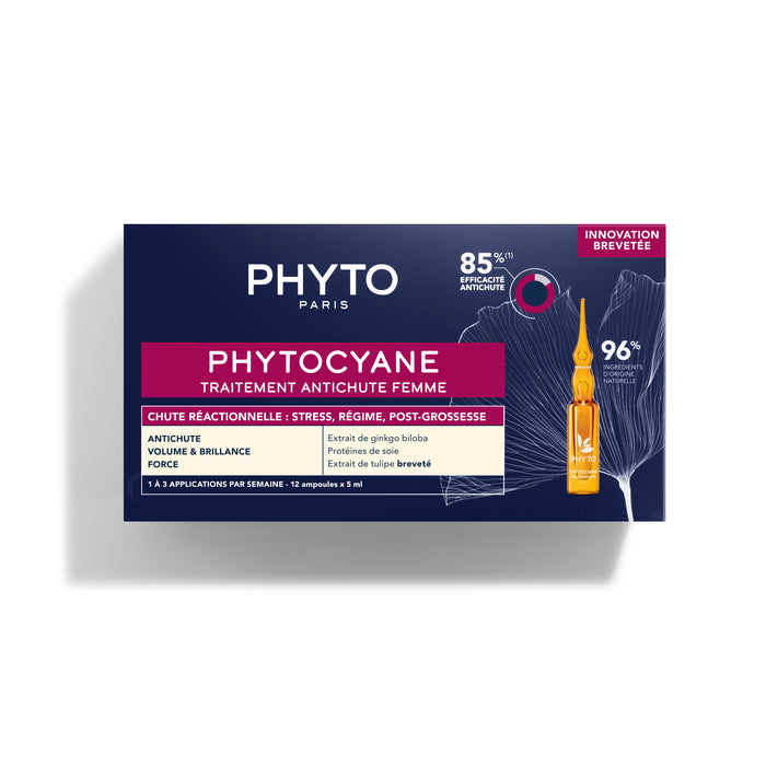 Phyto Phytocyane Cuidado Antiqueda Mulher Queda Reacional Ampolas 12x5ml