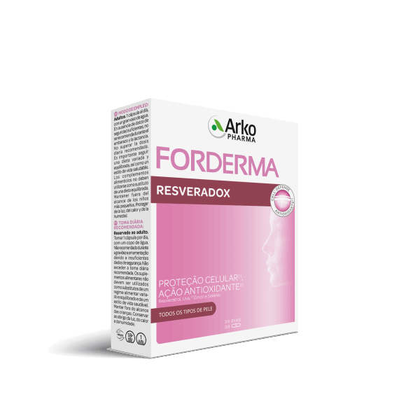 Arkopharma Forderma Resveradox Antioxidante Proteção Pele 30cp.