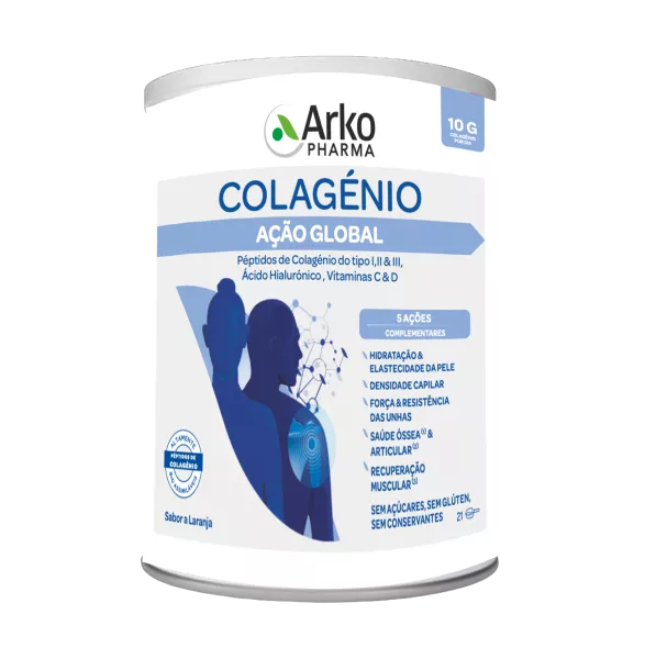 Arkopharma Colagénio Ação Global Pele Cabelo Ossos Pó Laranja 260gr.