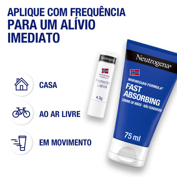 Neutrogena Pack Creme Mãos Ligeiro Absorção Rápida + Protetor Labial SPF20