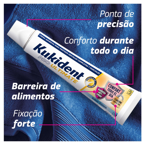 Kukident Pro Ultimate Sabor Fresco Creme Fixador Próteses Dentárias 40gr.
