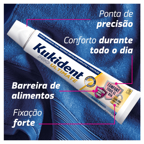 Kukident Pro Ultimate Sabor Fresco Creme Fixador Próteses Dentárias 40gr.