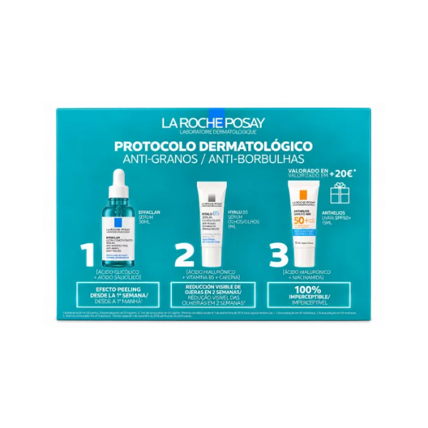 La Roche Posay Coffret Protocolo Anti-Borbulhas Sérum Effaclar Ultra-Concentrado + OFERTA Minis Anthelios e Hyalu B5 Olhos