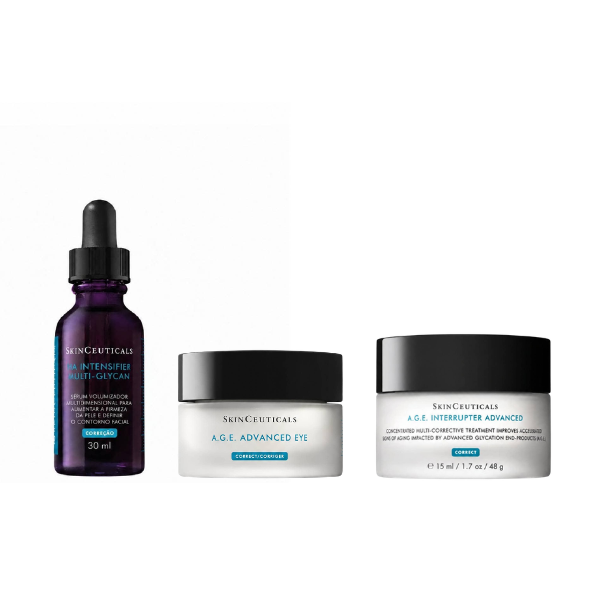 SkinCeuticals Coffret Protocolo Preenchimento Volume HA Intensifier Multi-Glycan Sérum 30ml + A.G.E. Advanced Eye Creme 15ml + OFERTA A.G.E. Interrupter Creme 15ml