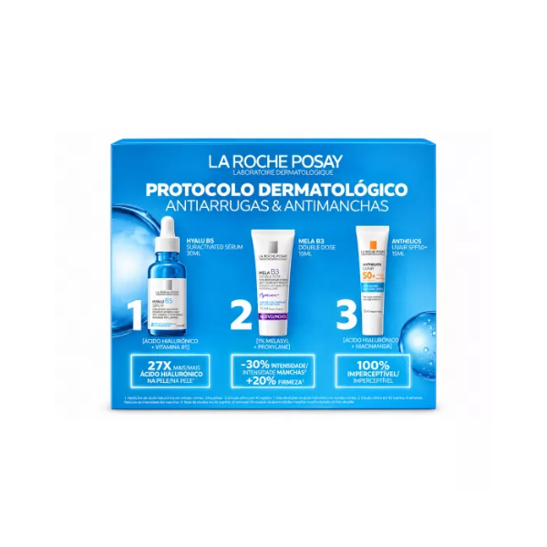 La Roche Posay Coffret Protocolo Antirrugas Antimanchas Sérum Hyalu B5 Suractivated + OFERTA Minis Anthelios e Mela B3 Double Dose