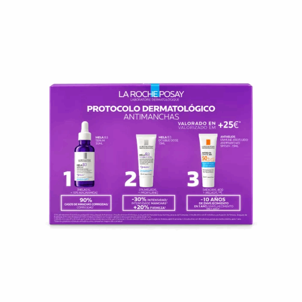 La Roche Posay Coffret Protocolo Antimanchas Intensivo Mela B3 Sérum + OFERTA Minis Anthelios e Mela B3 Double Dose
