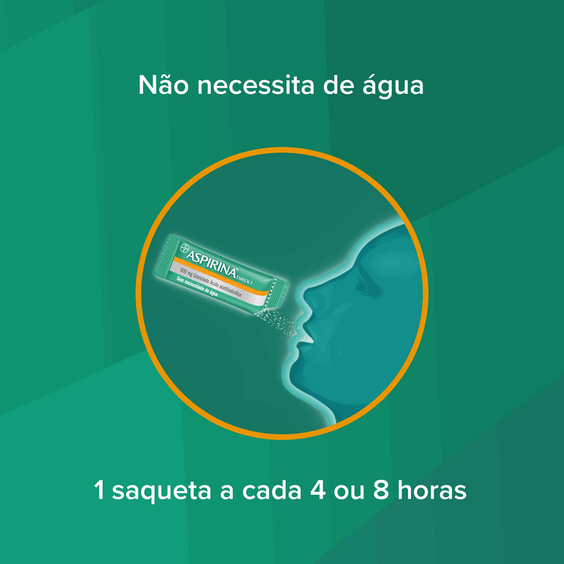 Aspirina® Direkt 500mg s/água 10 saquetas