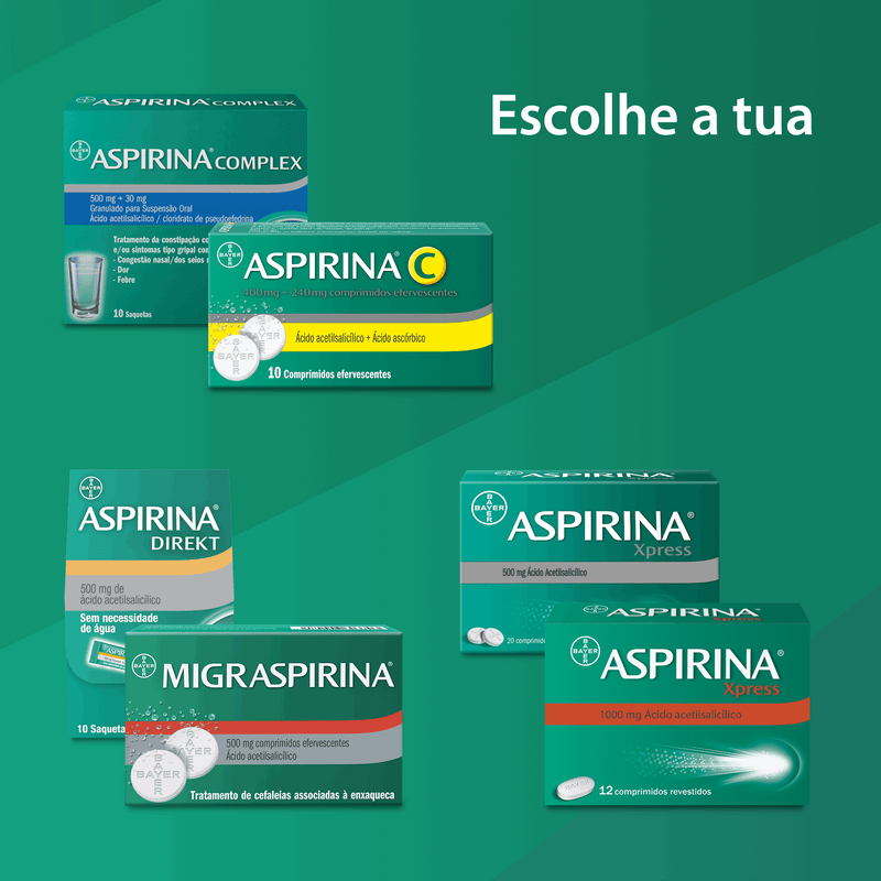 Aspirina® Direkt 500mg s/água 10 saquetas