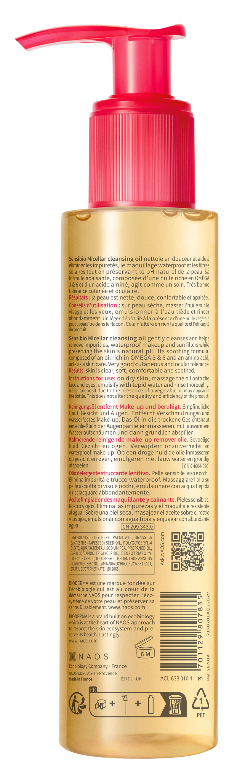 Bioderma Sensibio Óleo Limpeza Micelar 150ml