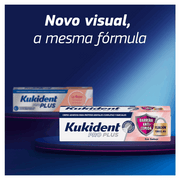 Kukident Pro Plus Sem Sabor Barreira Anti-Comida Creme Fixador Próteses Dentárias