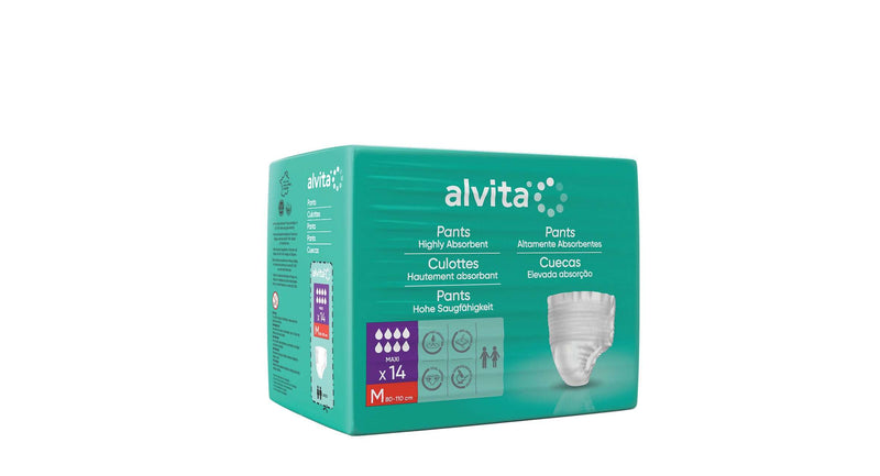 Alvita Cueca Incontinência Maxi Noite Tamanho M 80-110cm 14unid.