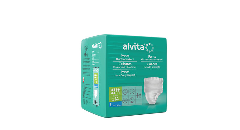 Alvita Cueca Incontinência Super Dia Tamanho L 100-135cm 14unid.