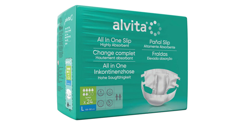 Alvita Fralda Incontinência Super Dia Tamanho L 105-150cm 24unid.