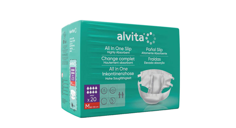 Alvita Fralda Incontinência Maxi Noite Tamanho M 80-130cm 20unid.