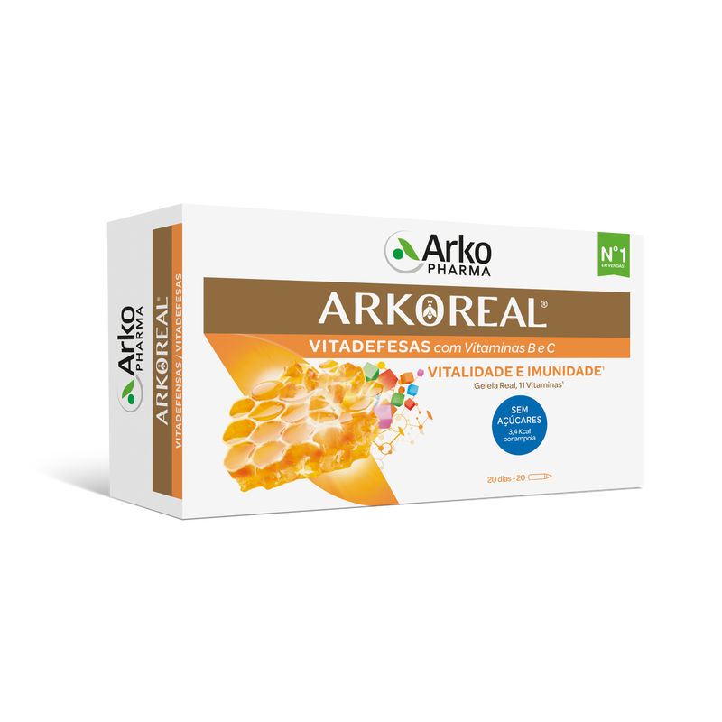 Arkopharma Arkoreal Jalea Real 1000 mg Vitadefesas Sin Azúcar 20 Viales 