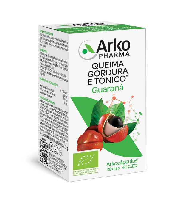 Arkopharma Arkocápsulas Guaraná Bio 40 Cápsulas