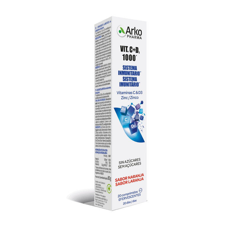 Arkopharma Vitamina C 1000mg e D3 + Zinco 20 comp eferv.