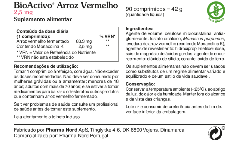 BioActivo Arroz Vermelho 2,5mg 90 comp.