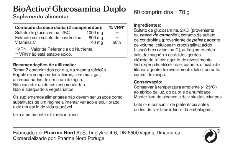 BioActivo Glucosamina Duplo 60 comp.